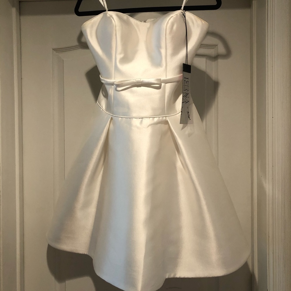 Ieena by Mac Duggal White Cocktail Dress